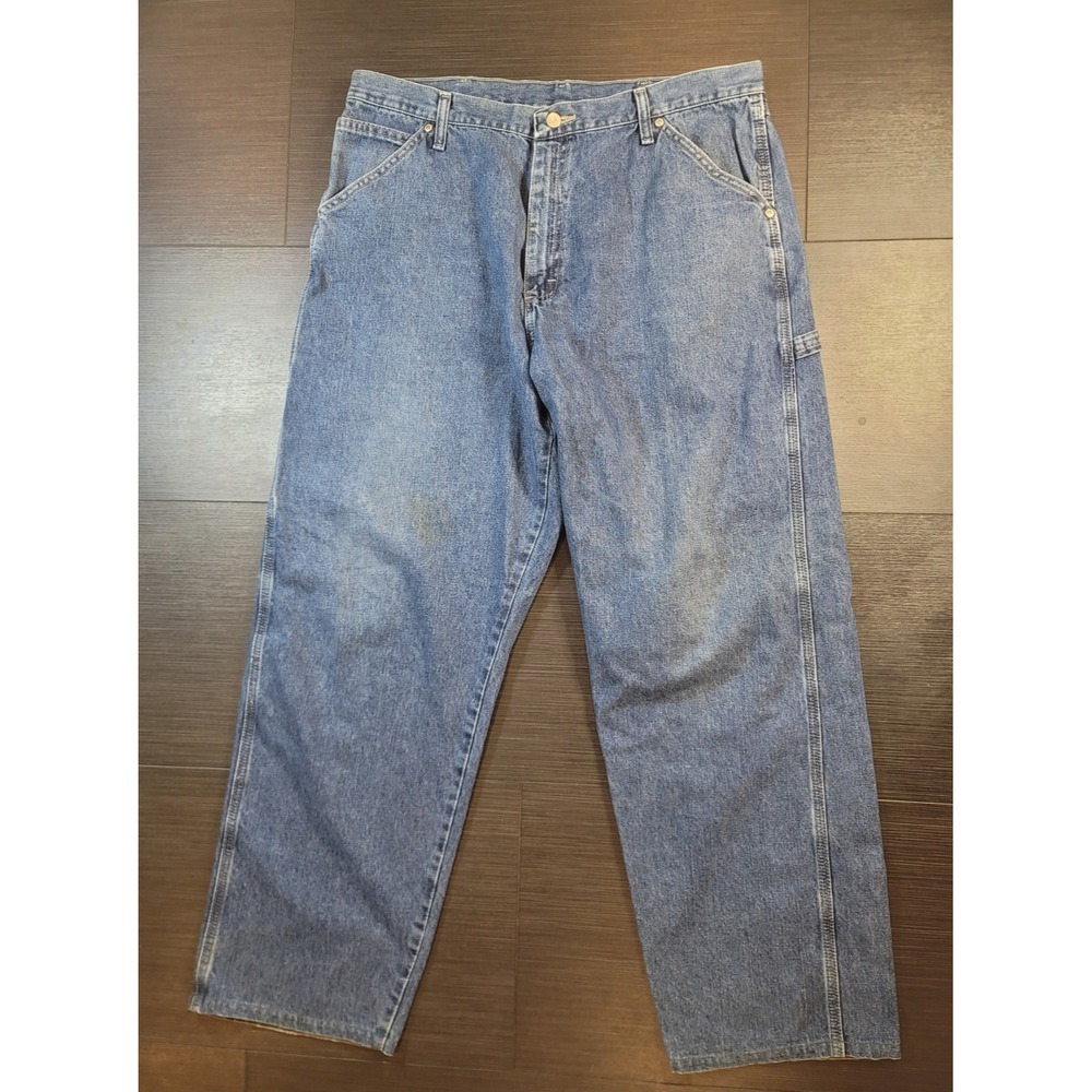 Wrangler Mens Carpenter Work Straight Leg Pants Blue 38x32